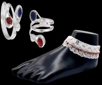 AamNa Enterprises Alloy Silver Jewellery Set(Pack of 1)