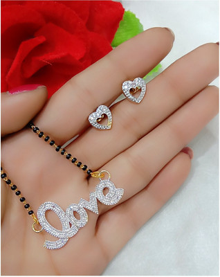 Bhagya Lakshmi Alloy Gold-plated White Jewellery Set(Pack of 1)