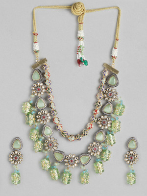ANOUK Brass Gold-plated Green Jewellery Set(Pack of 3)