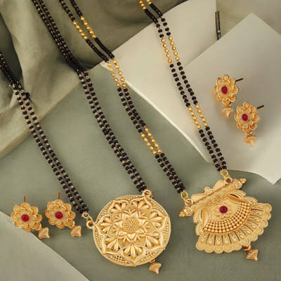 Seora Copper Gold-plated Gold Jewellery Set(Pack of 4)
