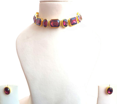 Buybox Metal Gold-plated Brown Jewellery Set(Pack of 1)