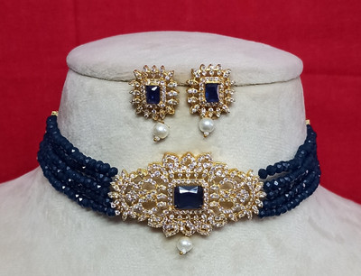 Ridhi Sidhi Collection Brass Brass Blue Jewellery Set(Pack of 1)