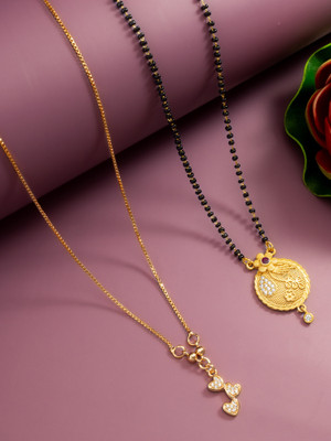 Vermont Brass Gold-plated Black, Gold Jewellery Set(Pack of 3)