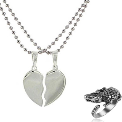 Vipunj Stainless Steel Sterling Silver Silver Jewellery Set(Pack of 2)