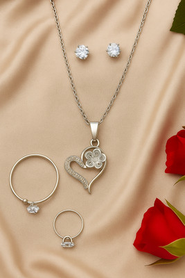 DIVINOOR Alloy Silver Jewellery Set(Pack of 1)