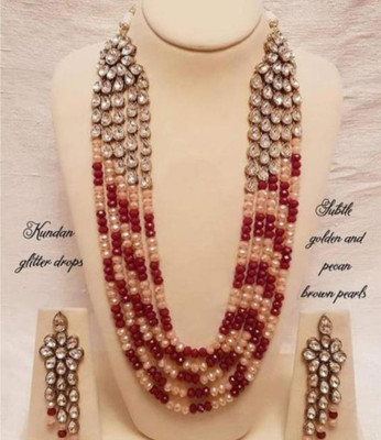 Roshni Creation Alloy Red Jewellery Set(Pack of 1)