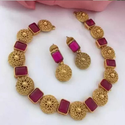 SHREE PURBJI ARTS Alloy Gold-plated Gold Jewellery Set(Pack of 2)