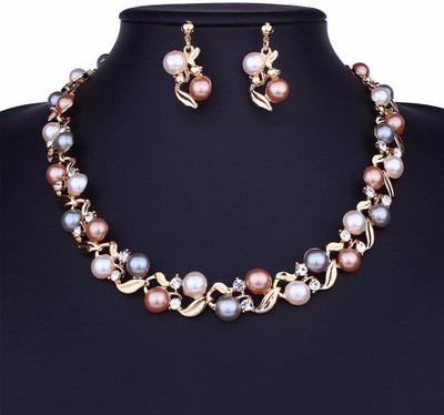 Shining Diva Metal Gold-plated Multicolor Jewellery Set(Pack of 1)