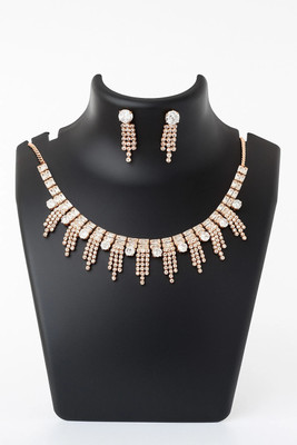 LuvEt Alloy Brass Rose Gold Jewellery Set(Pack of 3)