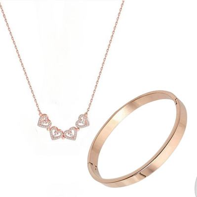 MAATRCHAAYA Alloy Gold-plated, Copper Rose Gold Jewellery Set(Pack of 2)