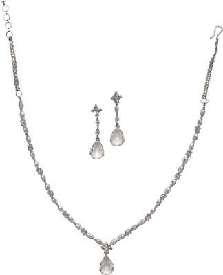 GEMRON JEWEL Brass Rhodium White Jewellery Set(Pack of 1)