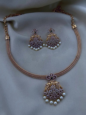 YIMBLI Brass Gold-plated Gold Jewellery Set(Pack of 1)