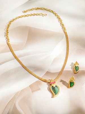 RUBANS Brass Gold-plated Gold Jewellery Set(Pack of 3)