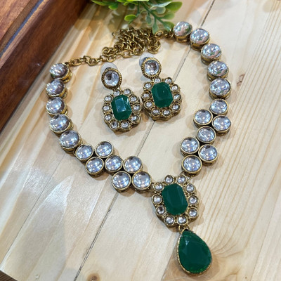 JN Handicraft Alloy Copper Green Jewellery Set(Pack of 1)