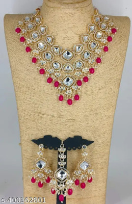 LatestArt Alloy Pink Jewellery Set(Pack of 3)