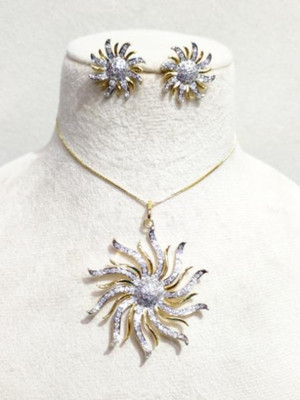 Amarlok Copper Gold-plated White Jewellery Set(Pack of 1)