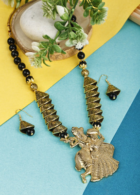 DEGHLAM Alloy Gold-plated Black Jewellery Set(Pack of 3)