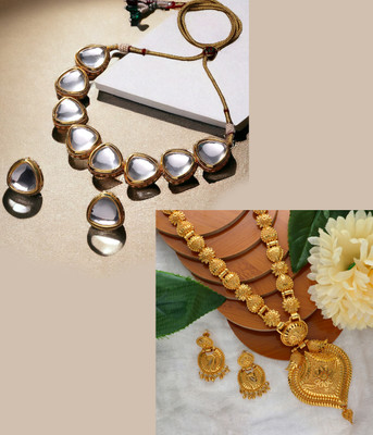 ASMITTA Jewellery Alloy Gold-plated Gold Jewellery Set(Pack of 2)