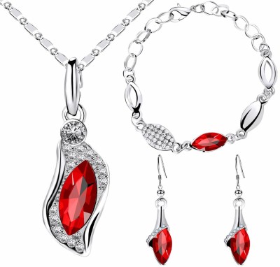 RVM Jewels Alloy Silver Red, Silver Jewellery Set(Pack of 1)