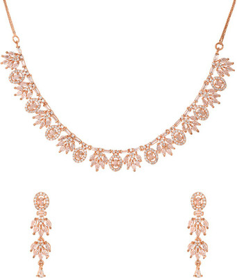 YELLOW CHIMES Brass Rose Gold Jewellery Set(Pack of 1)