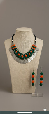 A S enterprize Oxidised Silver Orange Jewellery Set(Pack of 1)