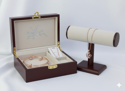 ASP BROTHERS Stainless Steel Sterling Silver Rose Gold Jewellery Set(Pack of 1)