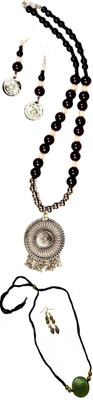 HOUSE OFF COMMON Oxidised Silver Black, Silver, Multicolor Jewellery Set(Pack of 2)
