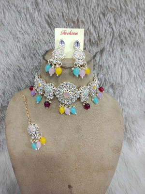 waheguru Brass Gold-plated Multicolor Jewellery Set(Pack of 1)