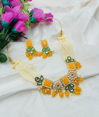 SatnamCreation Alloy Gold-plated Yellow Jewellery Set(Pack of 1)