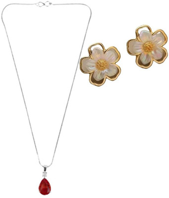 SRK Fashions Alloy Red, Gold Jewellery Set(Pack of 1)