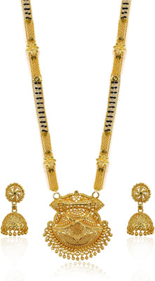 Divastri Alloy Gold-plated Gold, Black Jewellery Set(Pack of 1)