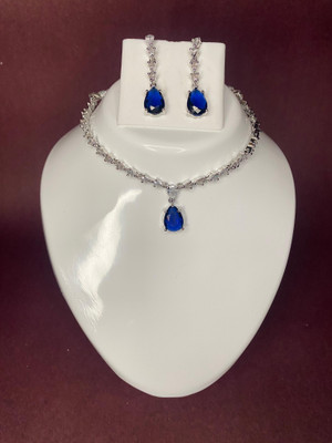 ATHARV ENTERPRISE Alloy Blue Jewellery Set(Pack of 1)