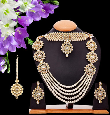 URBANELA Brass Gold Jewellery Set(Pack of 4)