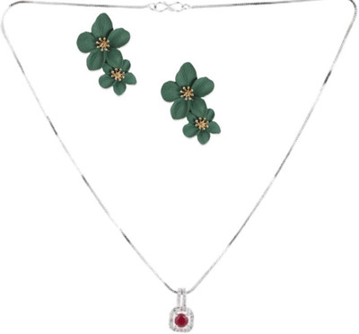 SRK Fashions Alloy Maroon, Green Jewellery Set(Pack of 1)