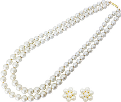Anahat collection Alloy Gold-plated White Jewellery Set(Pack of 1)