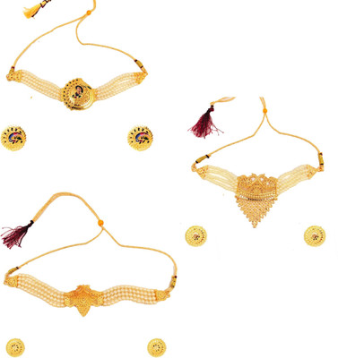 SDR Alloy Gold-plated White, Gold Jewellery Set(Pack of 1)