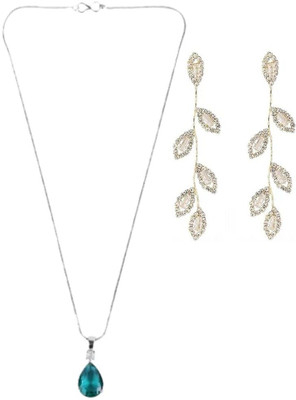 SRK Fashions Alloy Green, Silver Jewellery Set(Pack of 1)