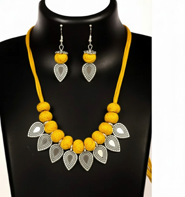 A S enterprize Oxidised Silver Yellow Jewellery Set(Pack of 1)