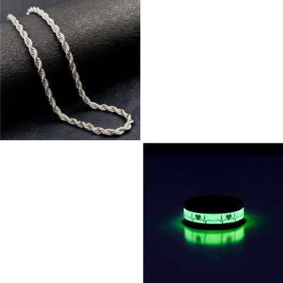 Vipunj Alloy Sterling Silver Silver, Green Jewellery Set(Pack of 1)