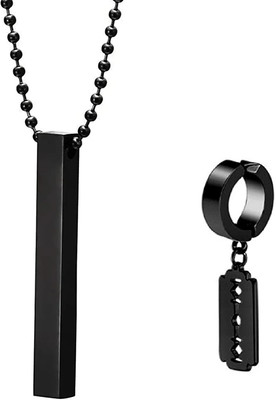 ZUKHRUF Stainless Steel Black Silver Black Jewellery Set(Pack of 1)
