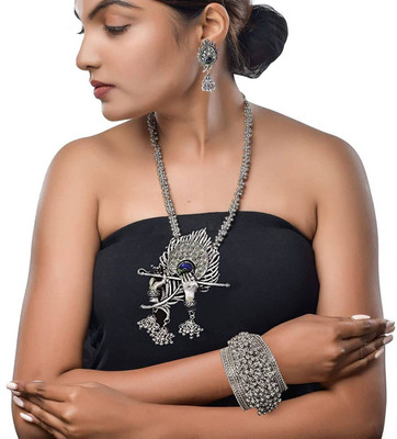 Anamya Collections Alloy Silver Jewellery Set(Pack of 1)