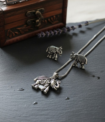 SARA COLLECTION Metal, Oxidised Silver, Stainless Steel Sterling Silver, Black Silver Silver Jewellery Set(Pack of 1)
