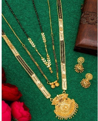 Bhumi Metal Gold-plated Black Jewellery Set(Pack of 1)