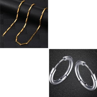 MAATRCHAAYA Stainless Steel Sterling Silver, Gold-plated Gold, Silver Jewellery Set(Pack of 2)
