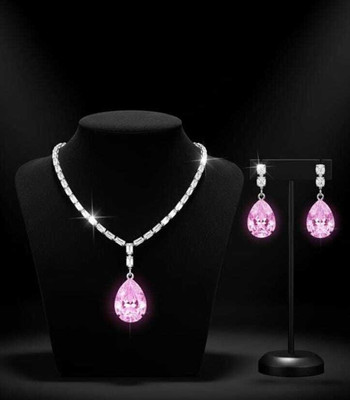 ASP BROTHERS Crystal Sterling Silver Silver Jewellery Set(Pack of 1)