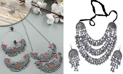 SZN Oxidised Silver, Alloy Silver Jewellery Set(Pack of 2)