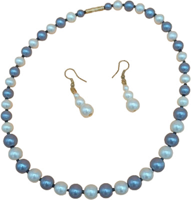 Zooni Collections Mother of Pearl Grey, White Jewellery Set(Pack of 1)