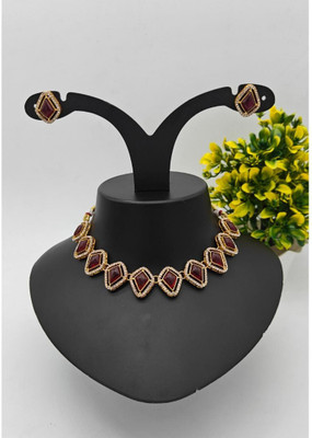 BSC Gallery Alloy Red Jewellery Set(Pack of 1)