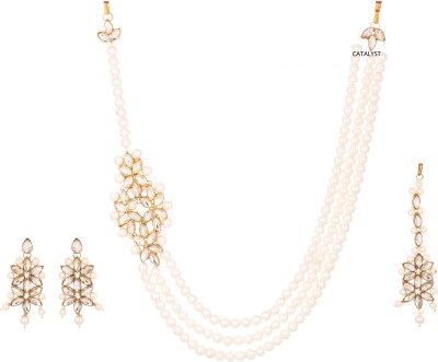 house of common Mother of Pearl Gold-plated White Jewellery Set(Pack of 1)