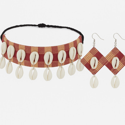 RAYEOS Fabric White Jewellery Set(Pack of 2)